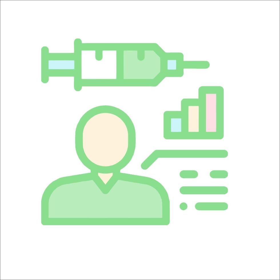 A person with a syringe and a chart on a white background vector