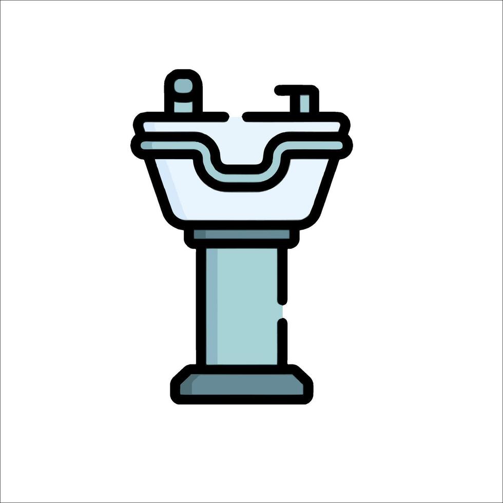 A bathroom sink icon on a white background vector