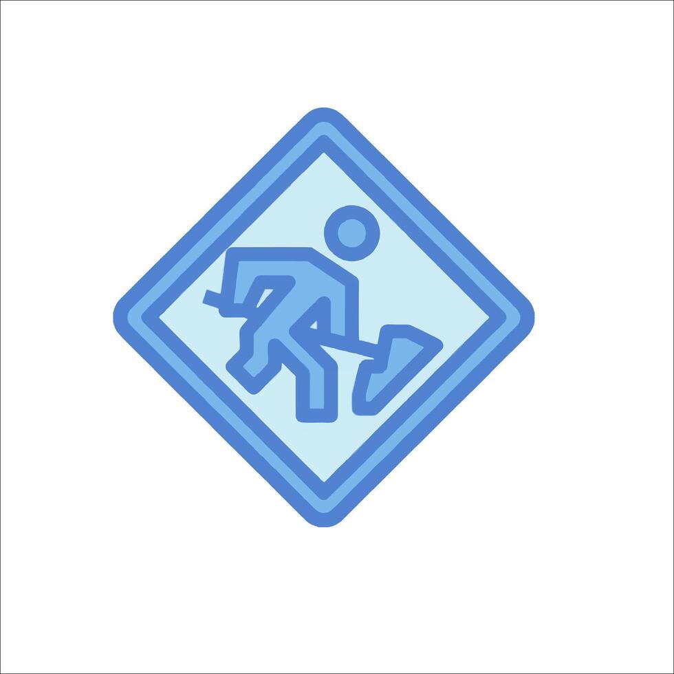 A blue icon of a man with a shovel vector