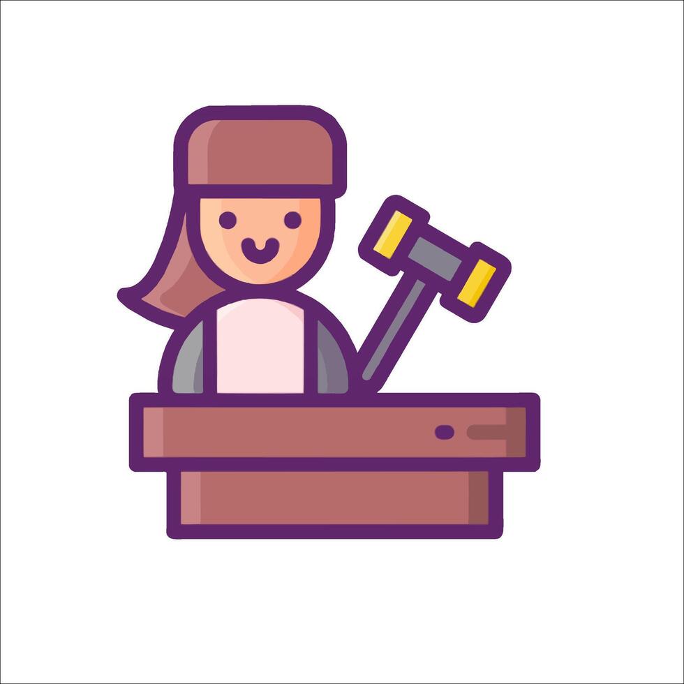 A judge holding a hammer icon vector