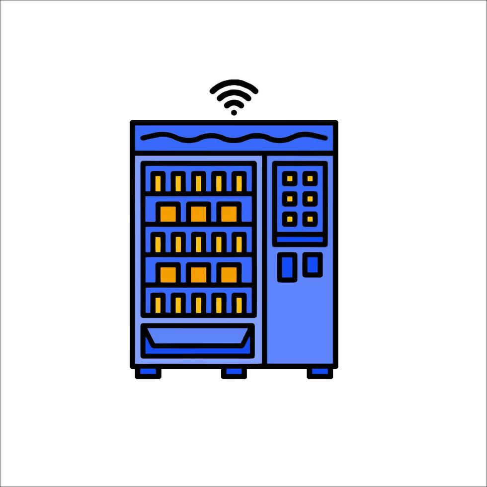 A vending machine with wifi icon vector