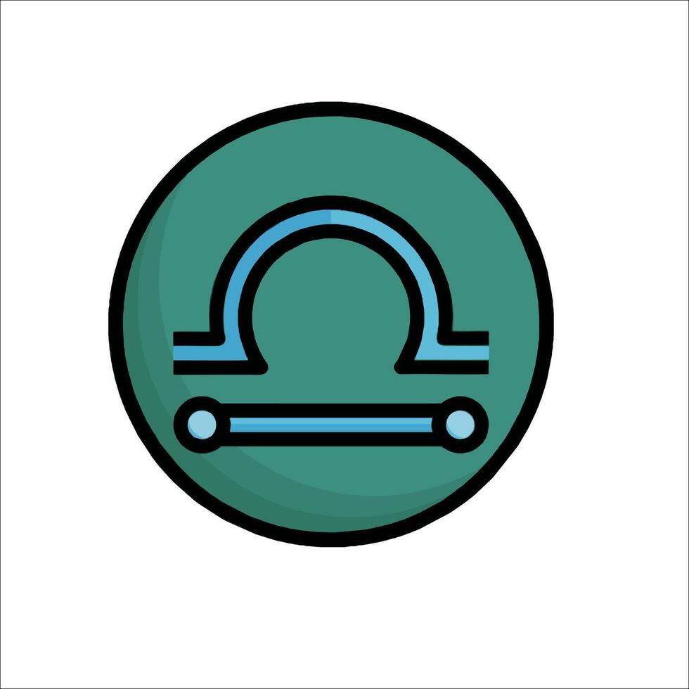 A blue and green icon of a sign with a line vector