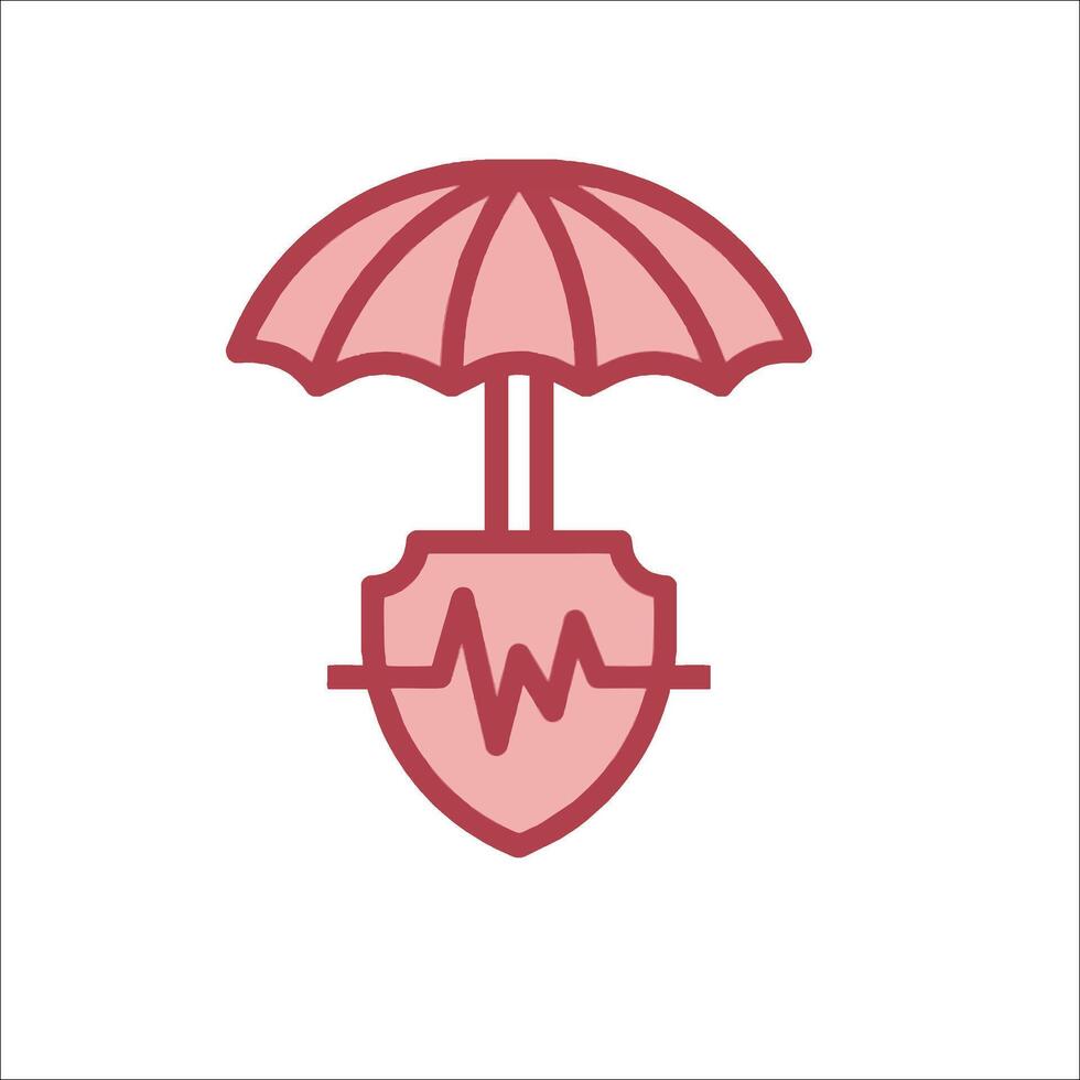 An umbrella with a heart beat on it vector