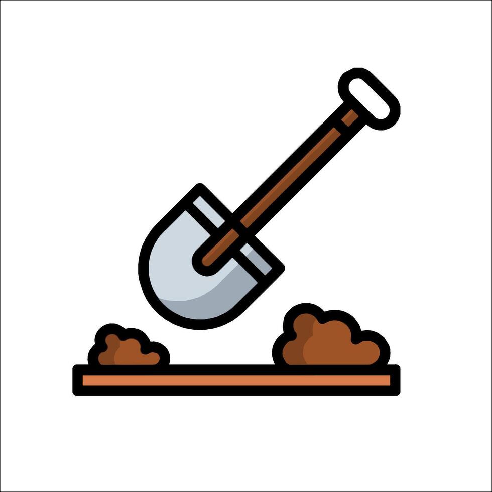 A shovel and shovel icon on a white background vector