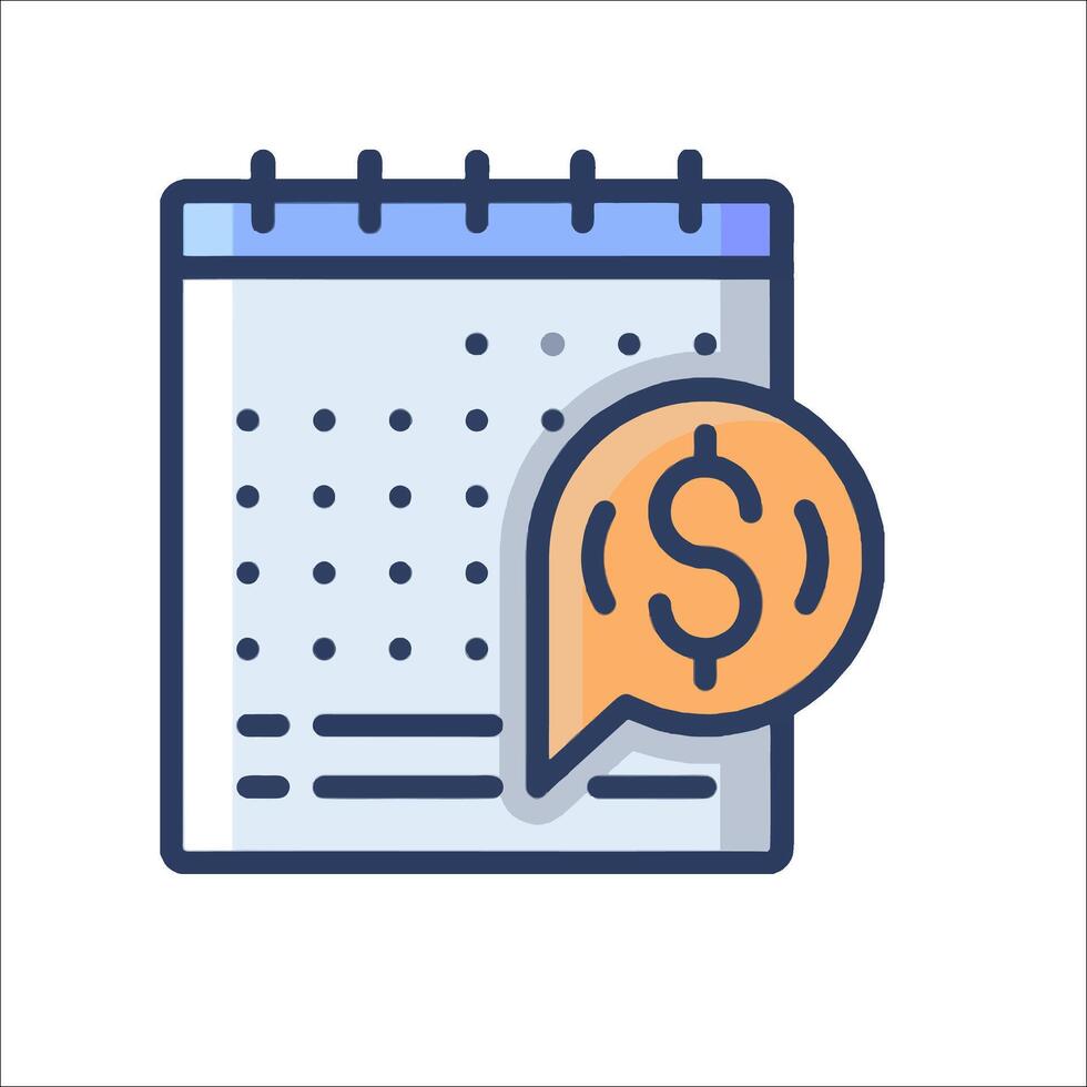 Calendar icon with dollar sign vector