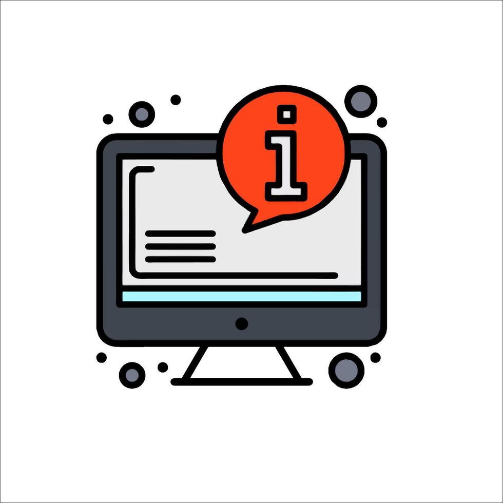 A computer monitor with a speech bubble and a 1 vector