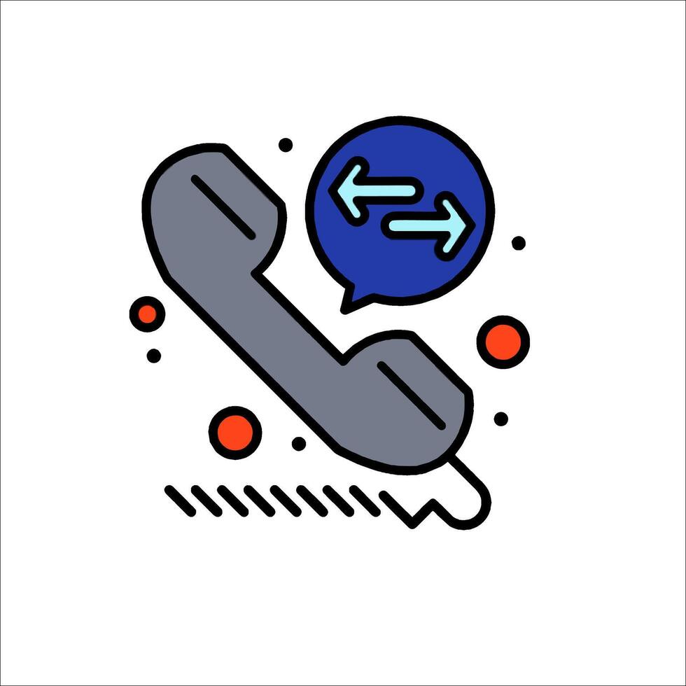 A phone call icon with a speech bubble vector