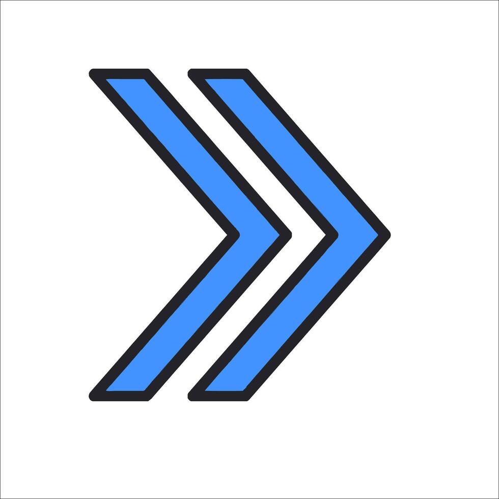 A blue arrow pointing to the right vector