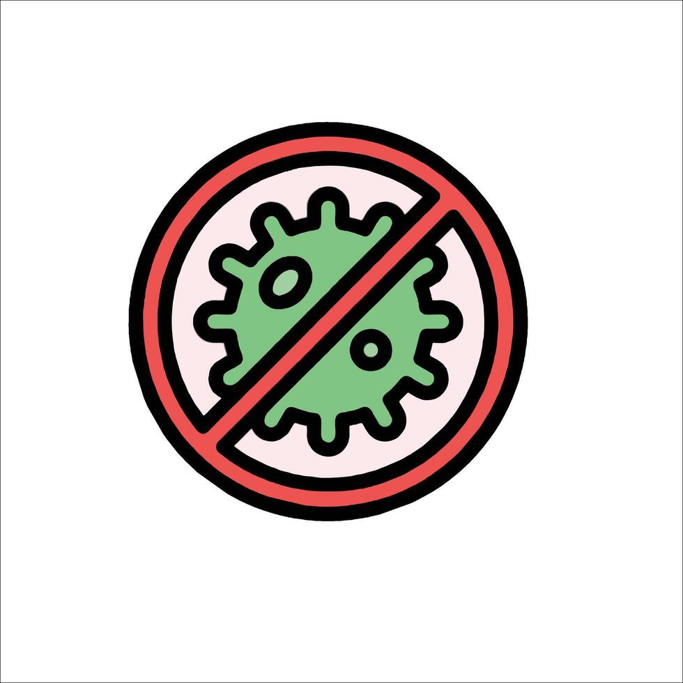 A no virus sign with a green and red circle vector
