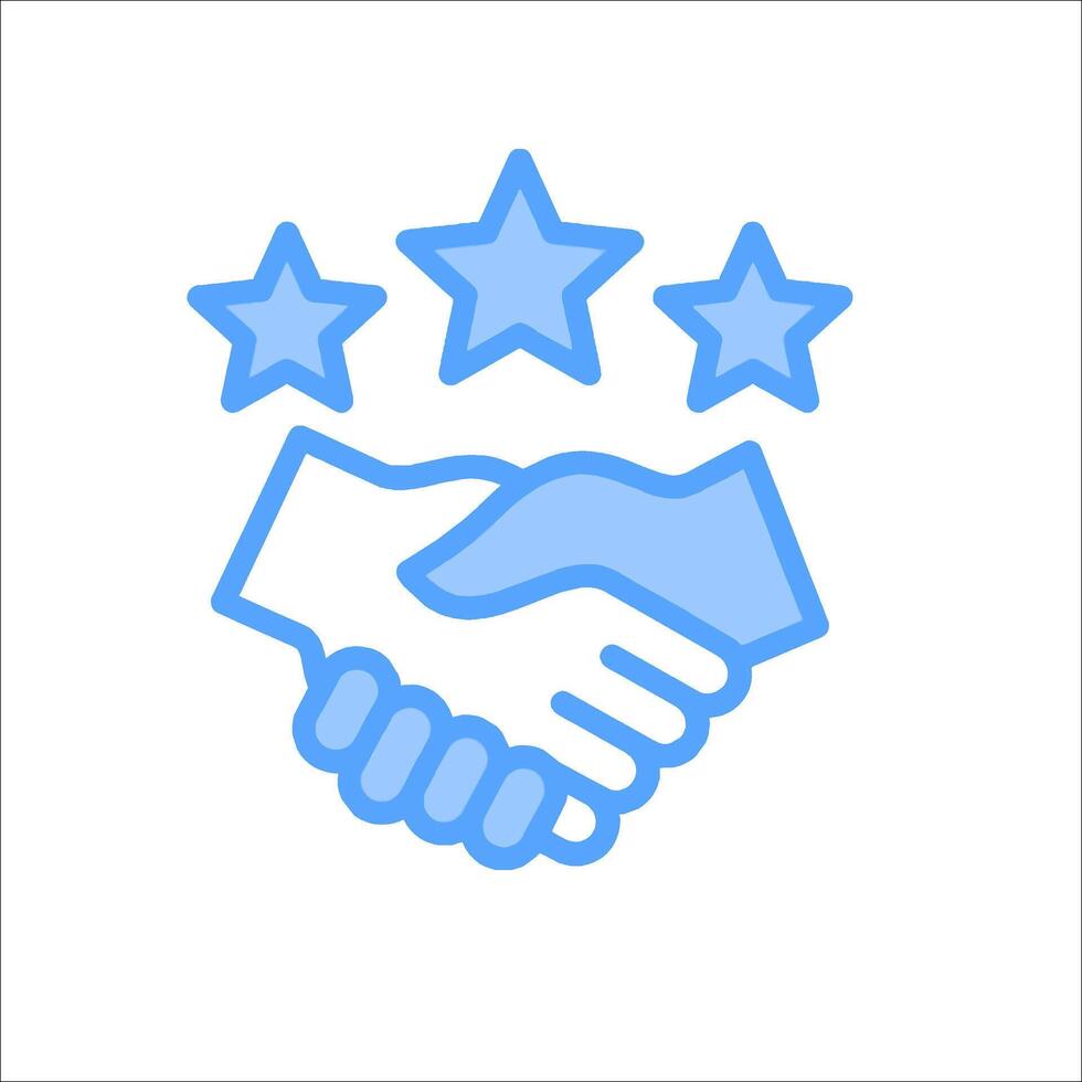 A handshake with five stars on it vector