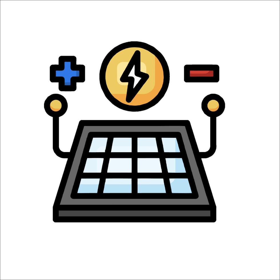 A solar panel with a lightning bolt on it vector