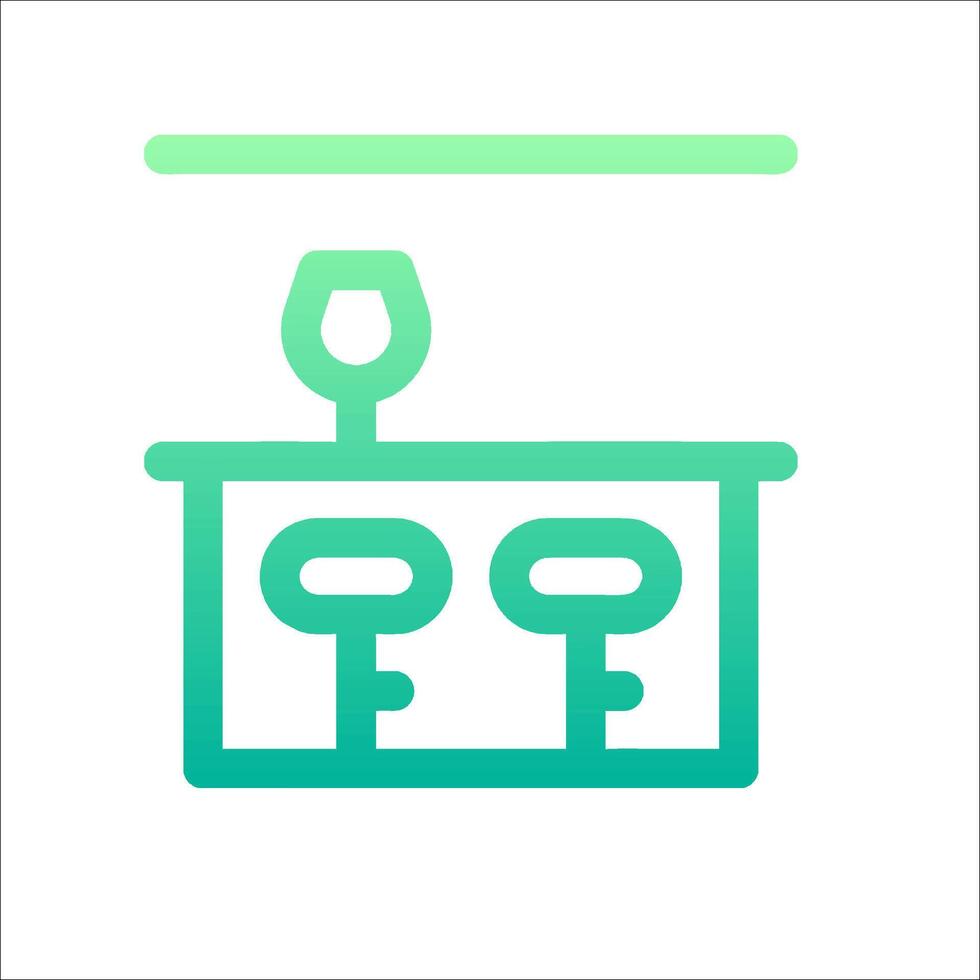 A bar with a glass and a bottle of wine vector