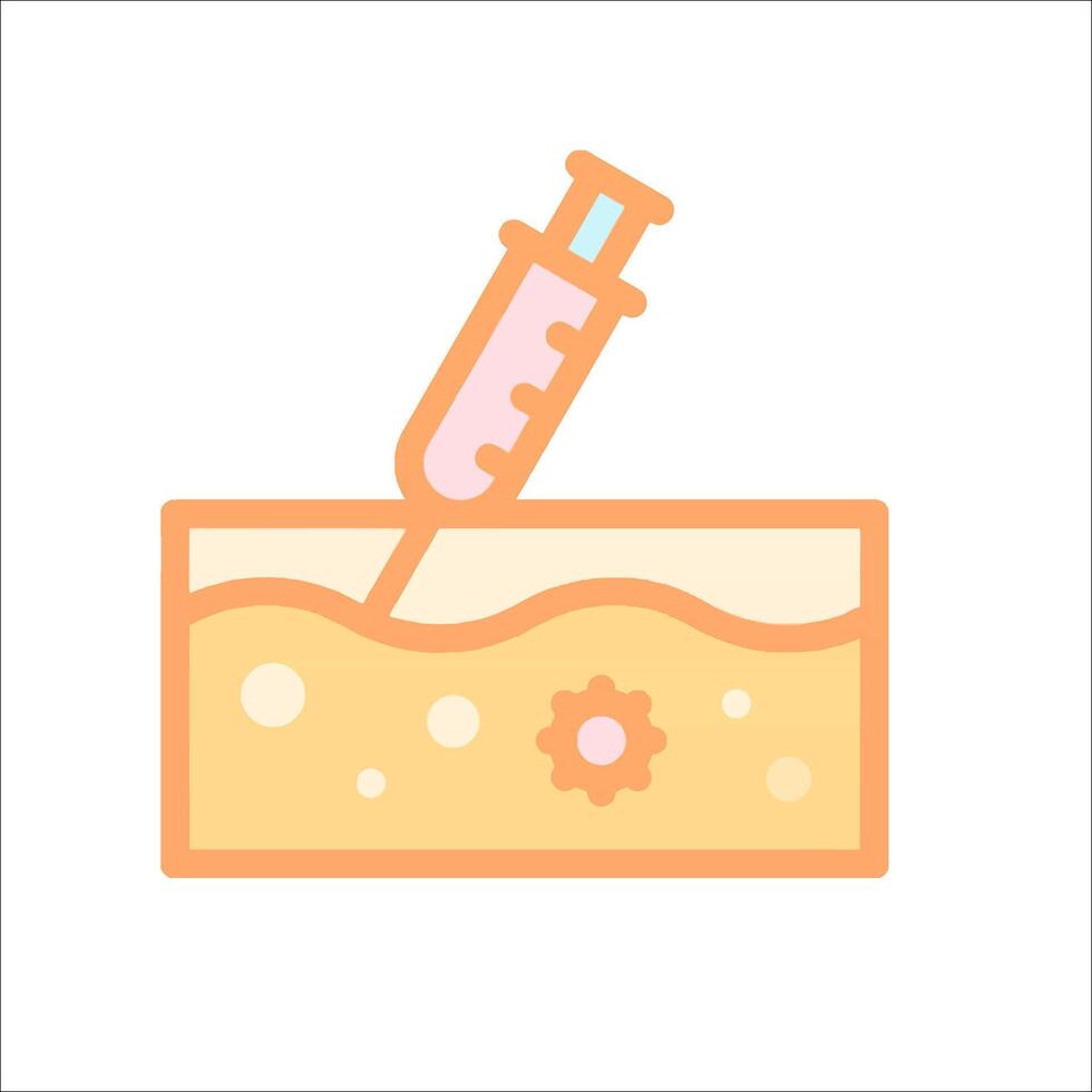 A syringe with a needle in it on a white background vector
