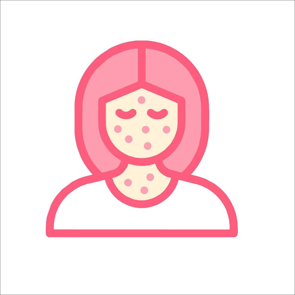 A woman with spots on her face vector