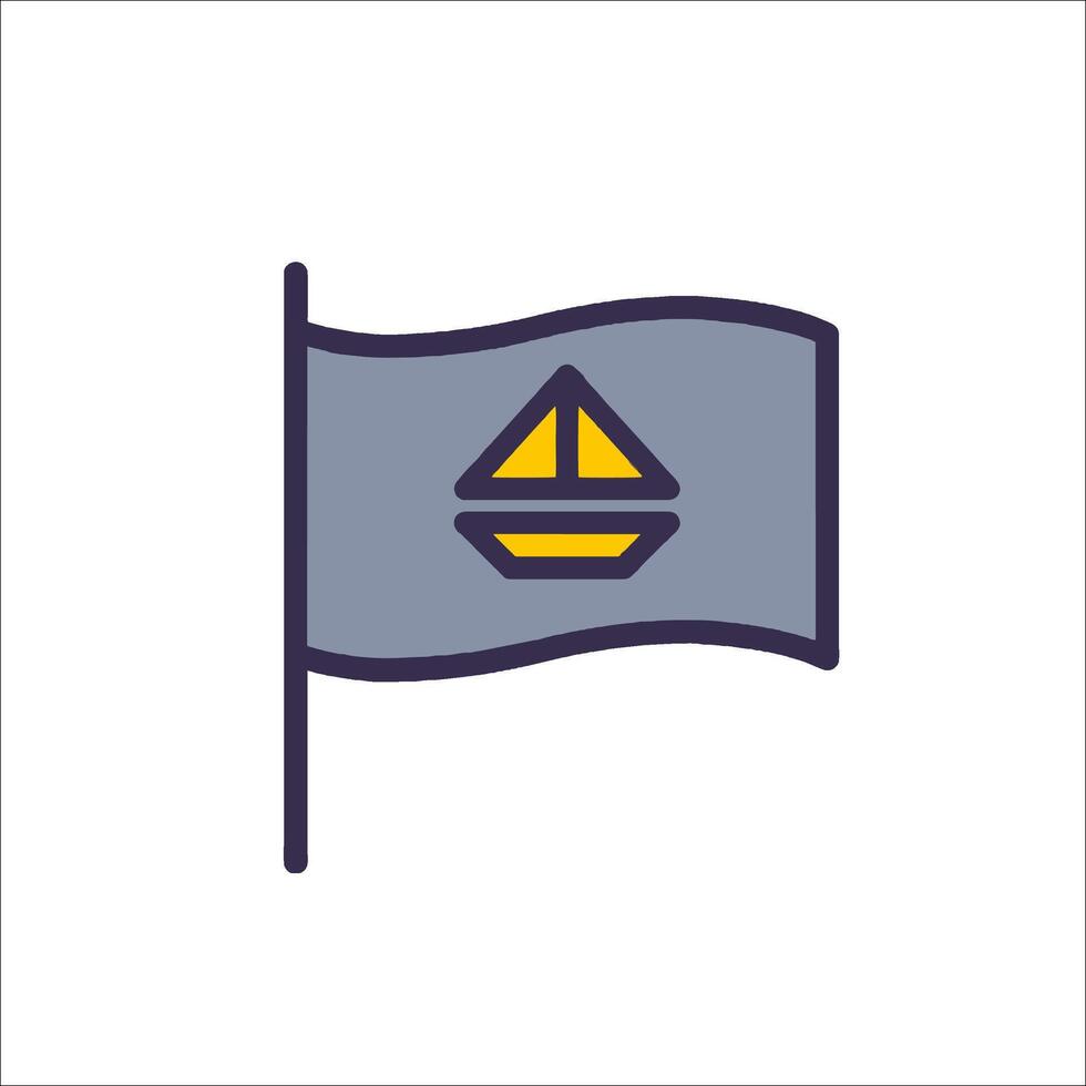 A flag with a boat on it vector