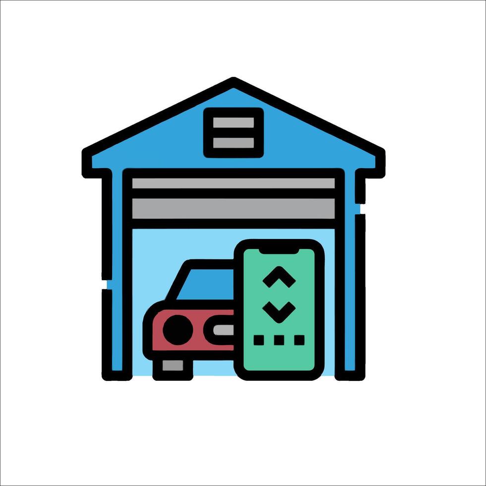 Car garage icon illustration vector