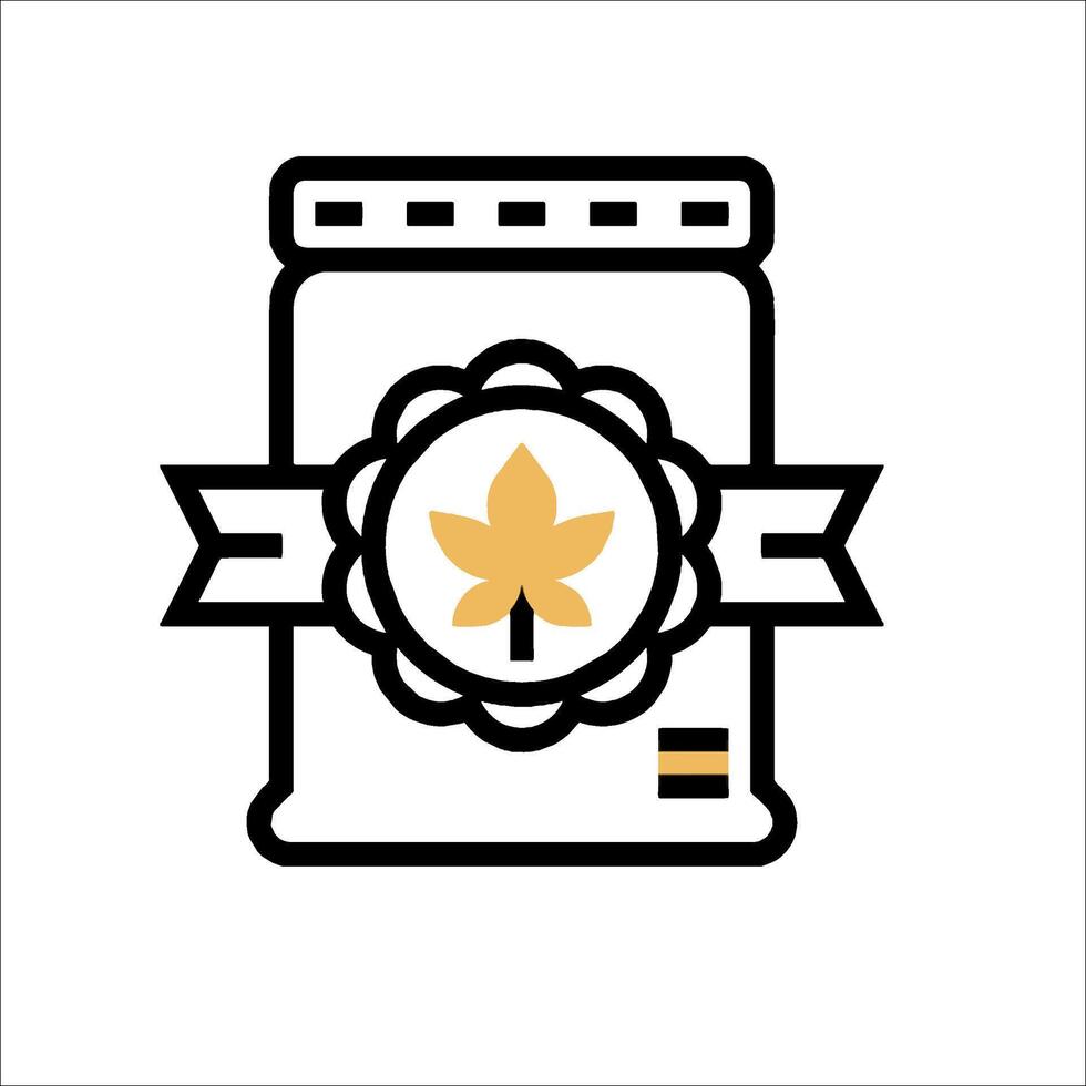 A bag of cannabis with a leaf on it vector