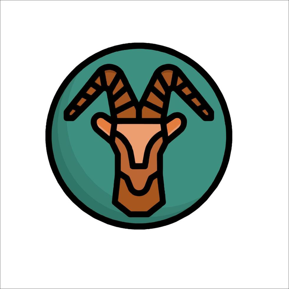 A goat head icon in a circle vector