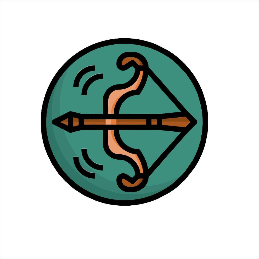 An arrow and bow icon in a circle vector
