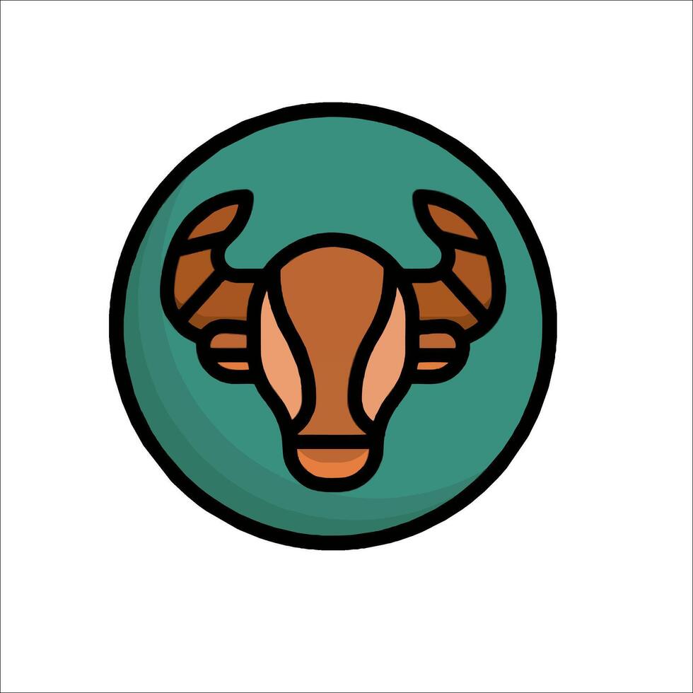 A bull head icon in a circle vector