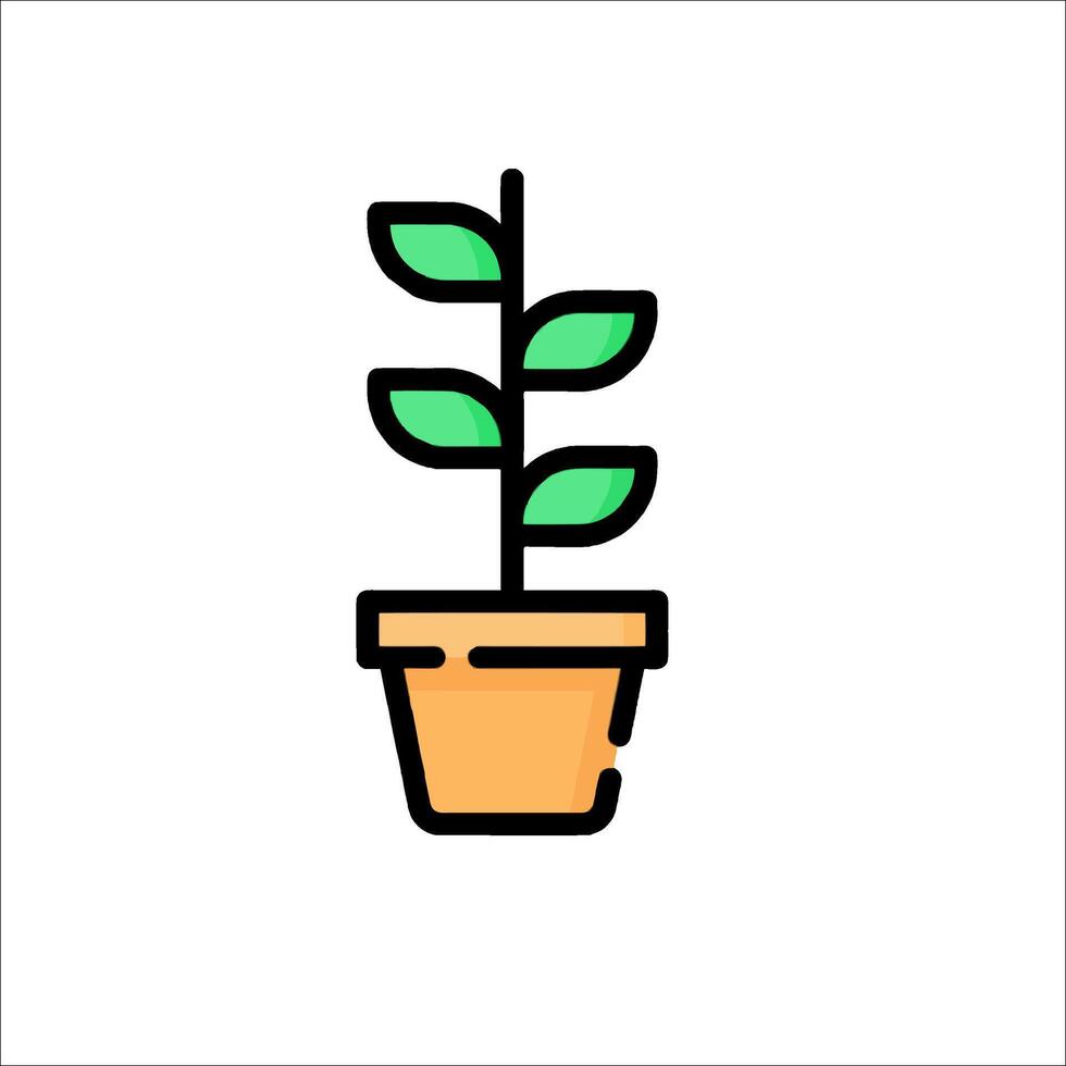 Plant in pot icon illustration vector