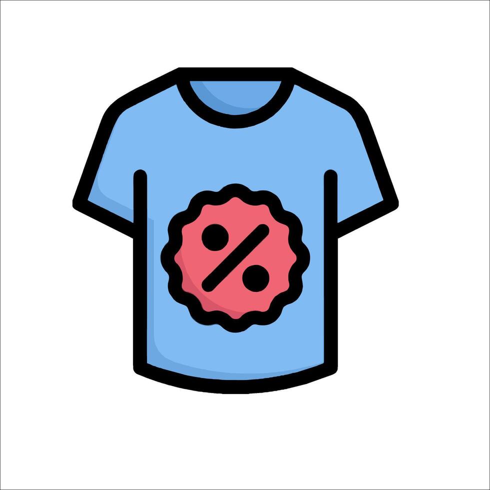 A t - shirt with a percentage symbol on it vector