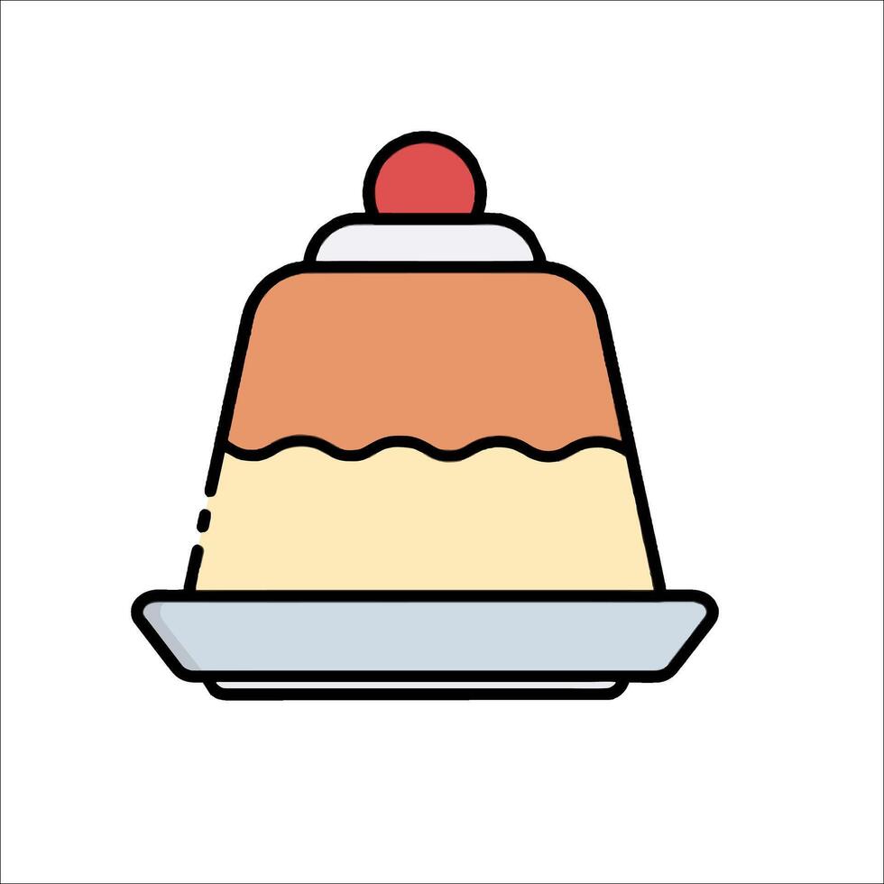 Jelly pudding icon illustration vector