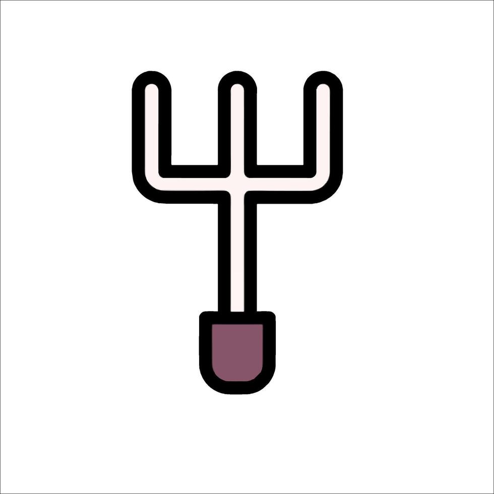 A black and white icon of a pitchfork vector
