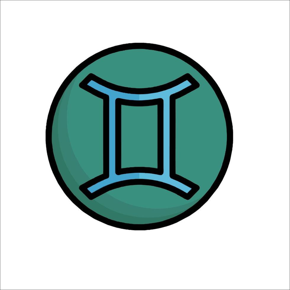 Gemini zodiac sign icon illustration vector