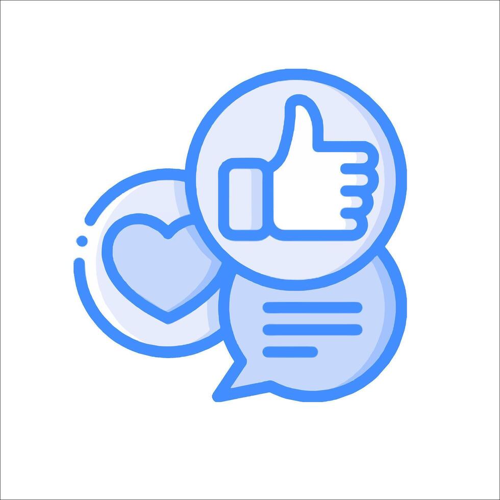 A blue heart and a thumbs up icon vector
