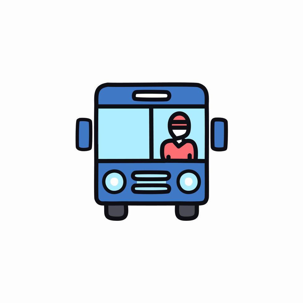 Bus driver flat icon. Single high quality outline symbol for web design or mobile app. vector