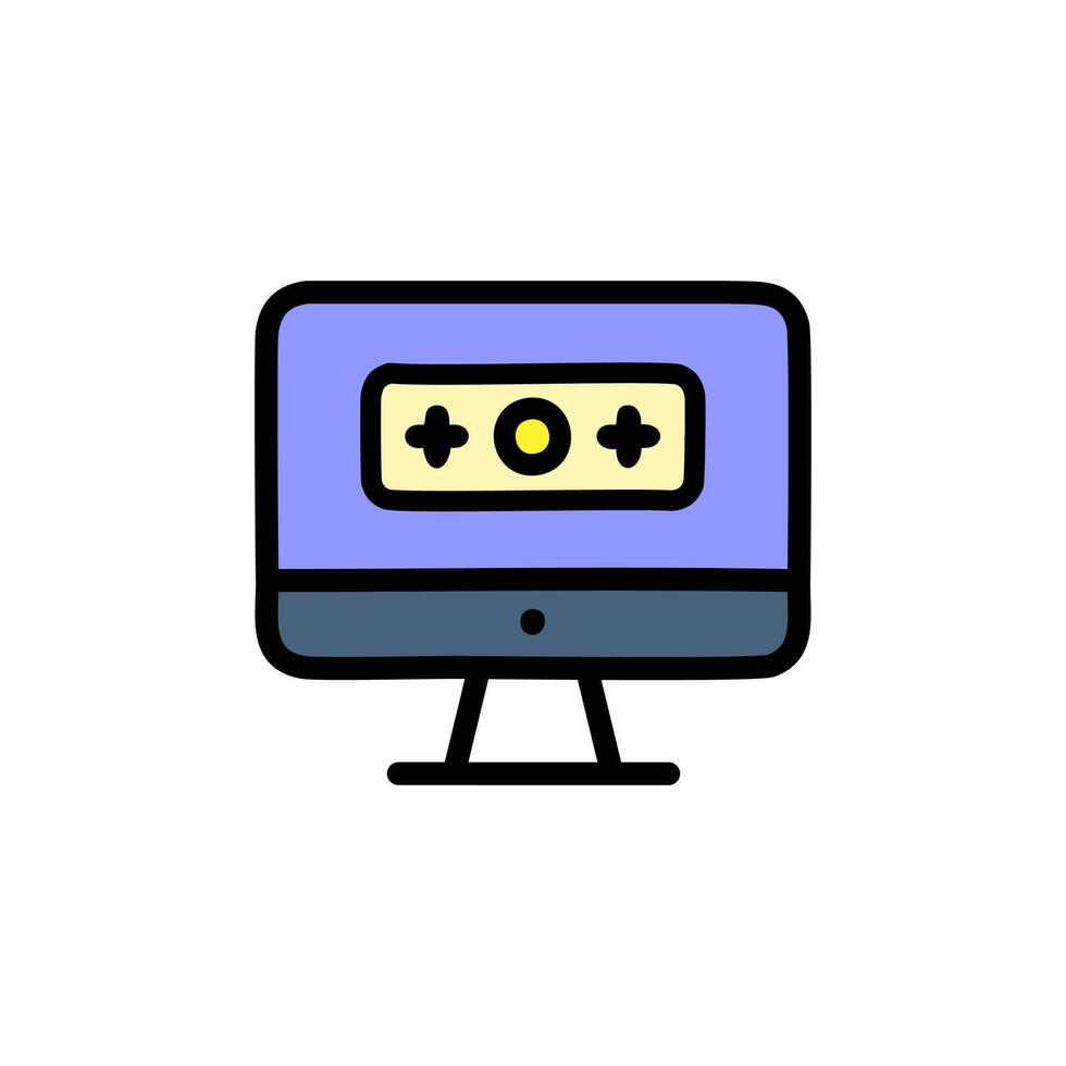 Computer login color icon illustration vector
