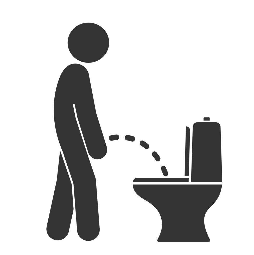 Peeing man icon symbol. Pissing people sign. Urinate stick man human figure. stickman illustration image. Isolated on white background. vector