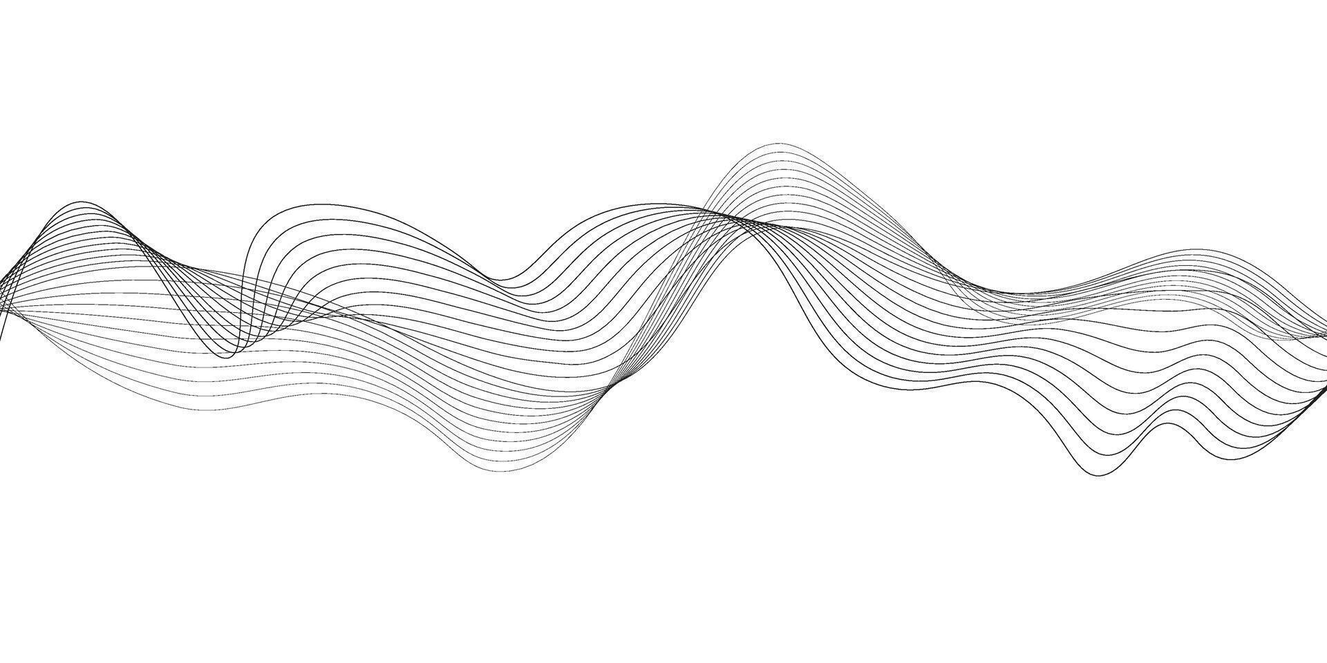 Abstract white background with black wave line. Modern gray wave on white background. Blending line background. vector