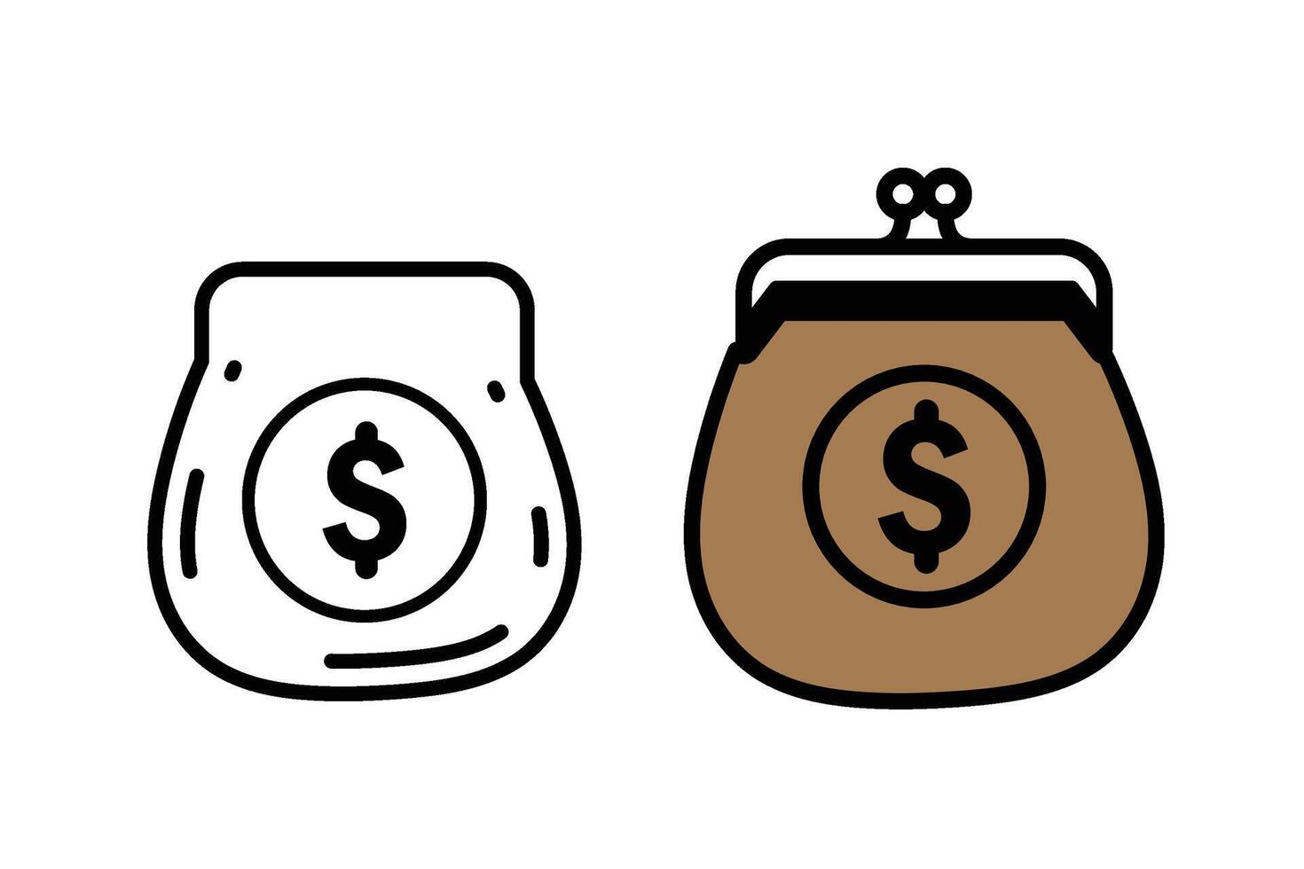 Purse icon logo design template isolated illustration vector