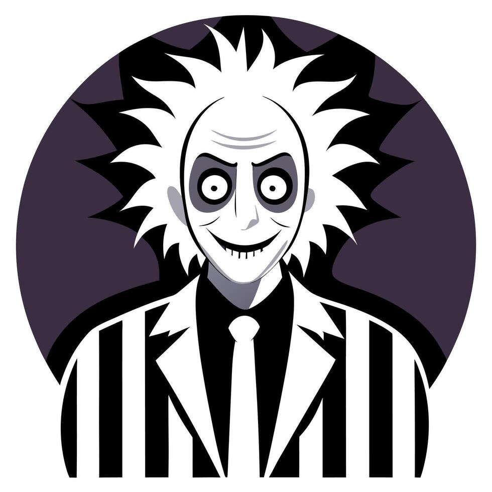 A cartoon character with a striped suit and a black and white striped tie vector