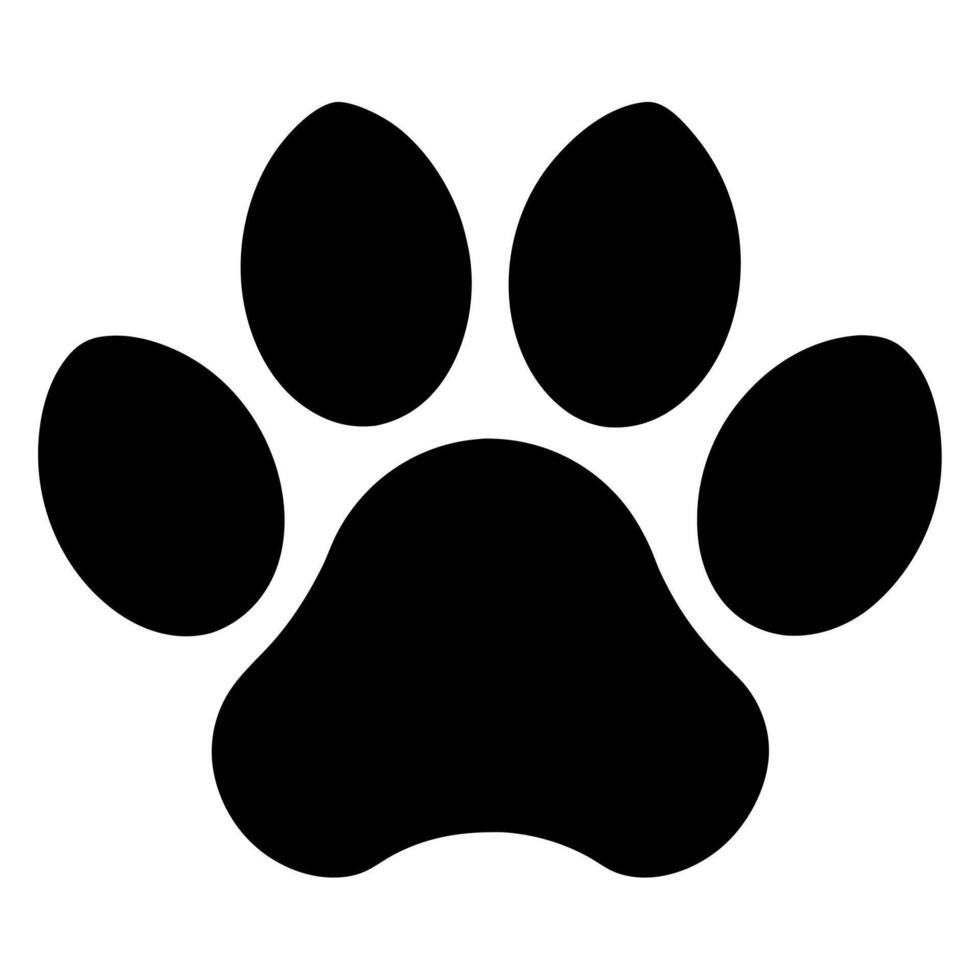 A black and white paw print on a white background vector