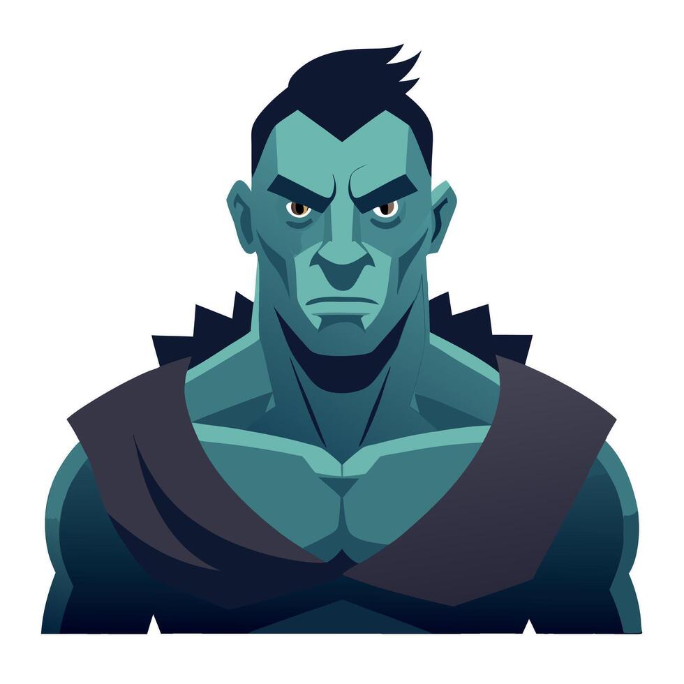 A cartoon character with dark hair and a dark beard vector