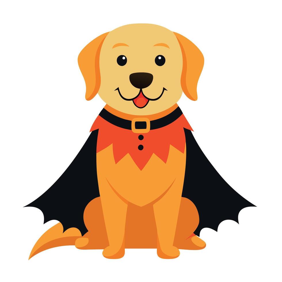 A cartoon dog dressed as a bat vector