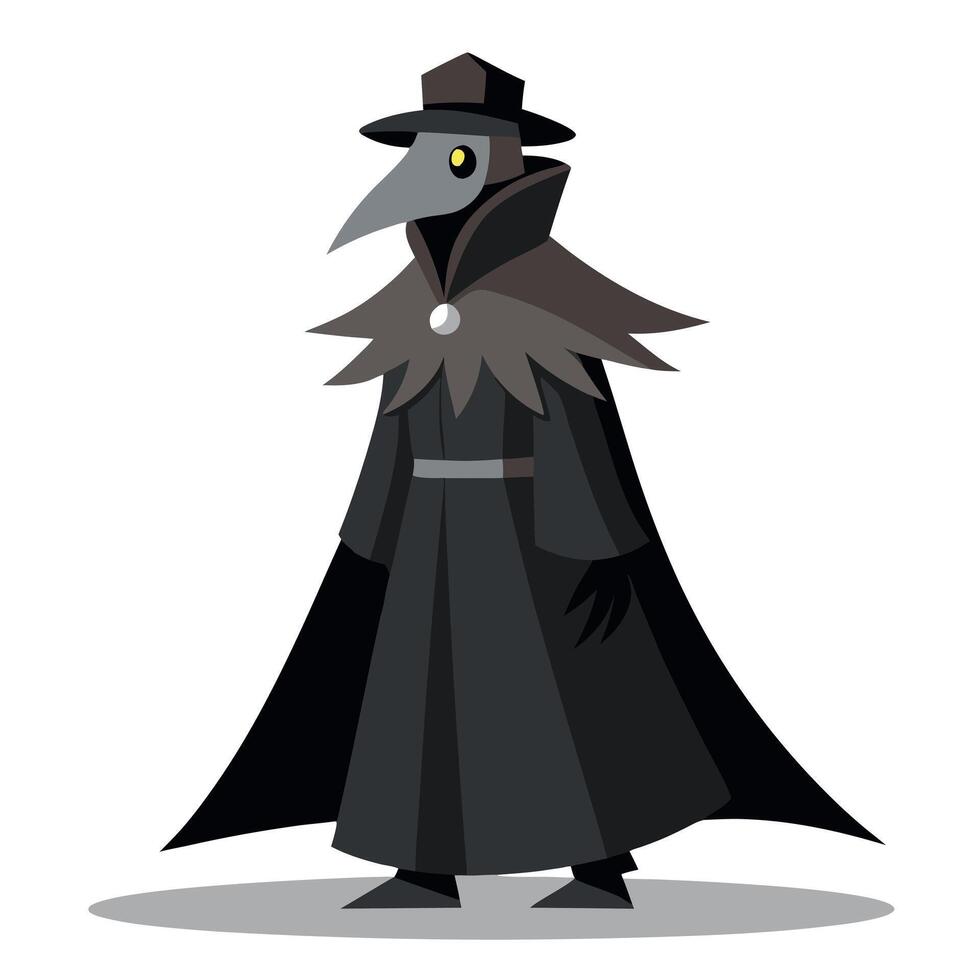 A crow with a hat and a black cloak vector