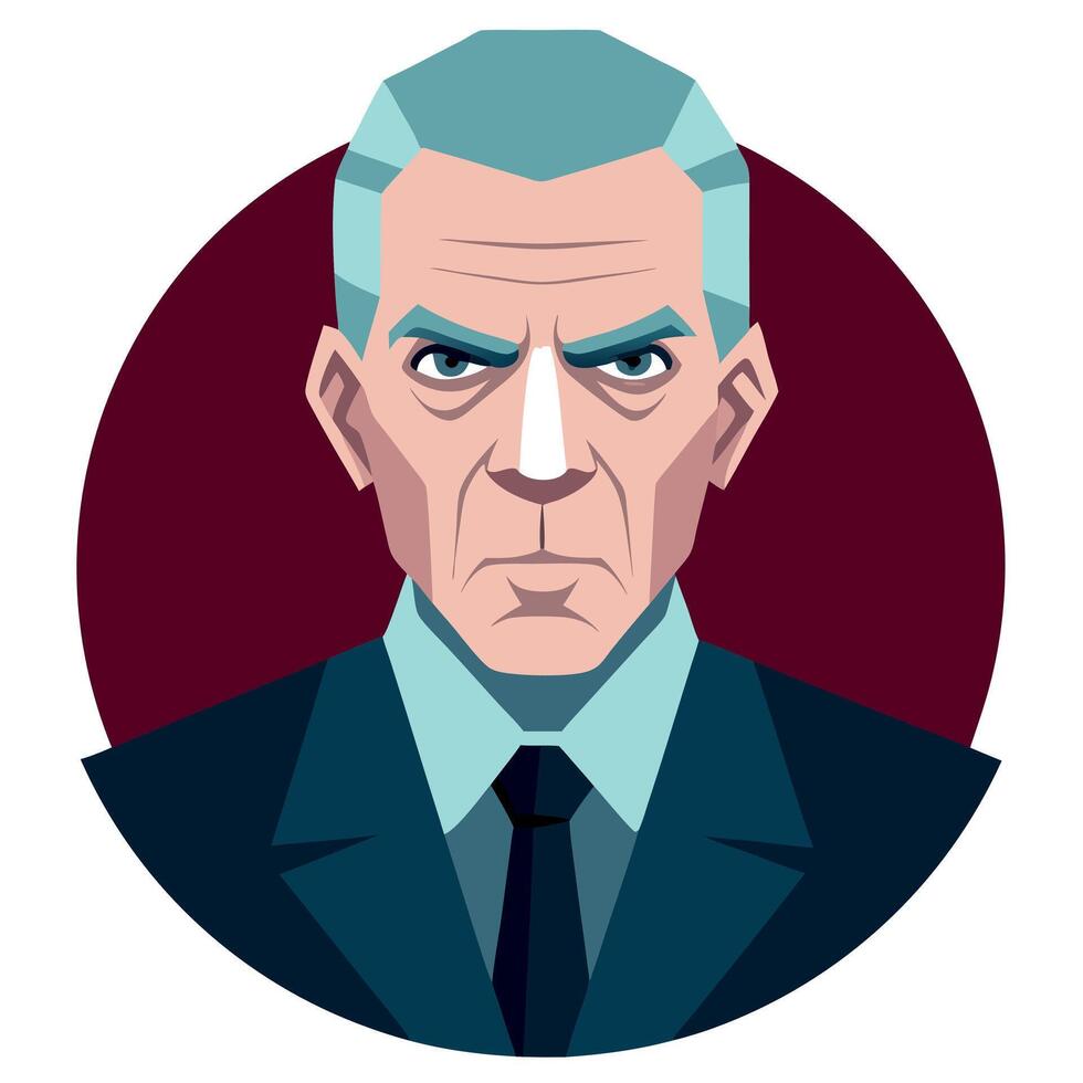 A cartoon illustration of a man in a suit vector