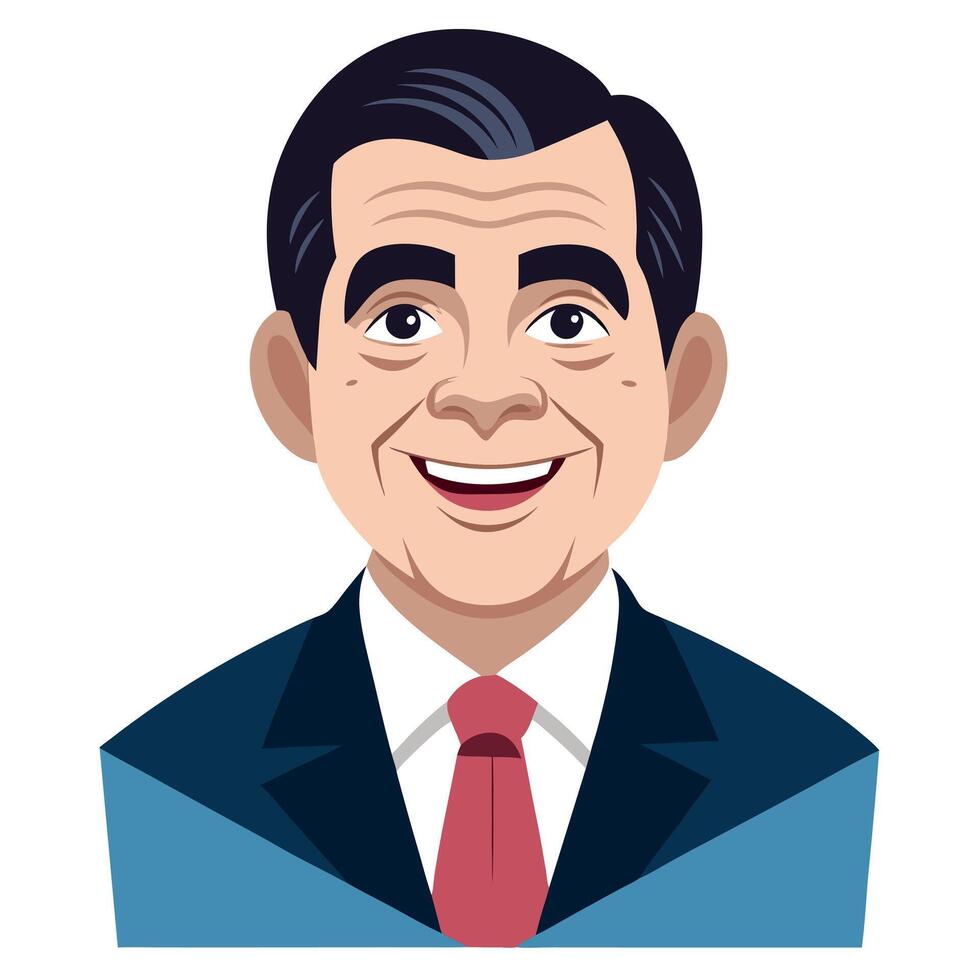A cartoon of a man in a suit and tie vector