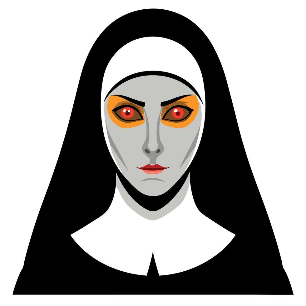The nun is wearing a black and white dress vector