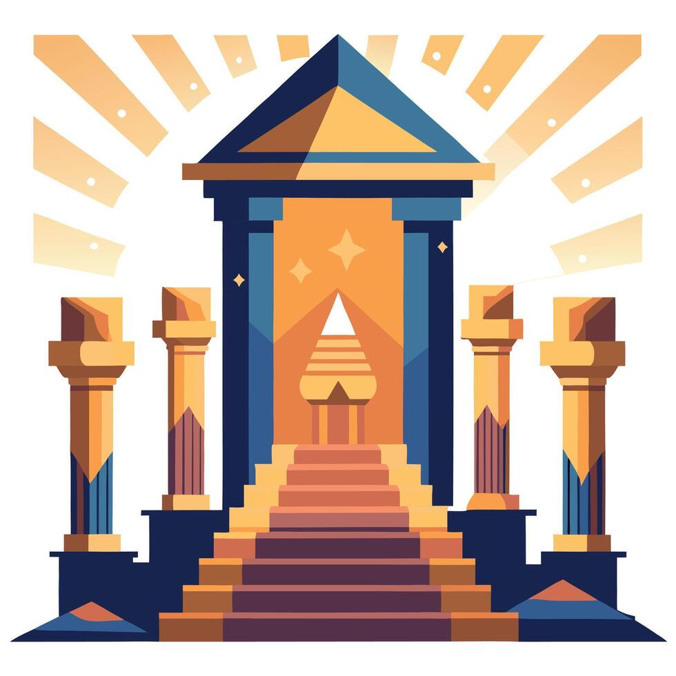 An illustration of an ancient temple with pillars vector