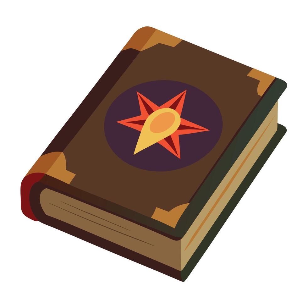 An old book with a star on it vector