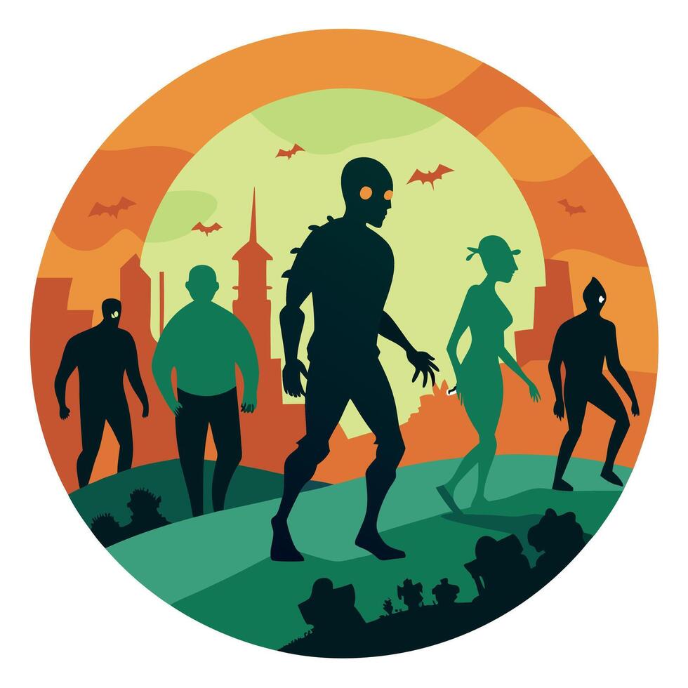 Halloween zombie illustration vector