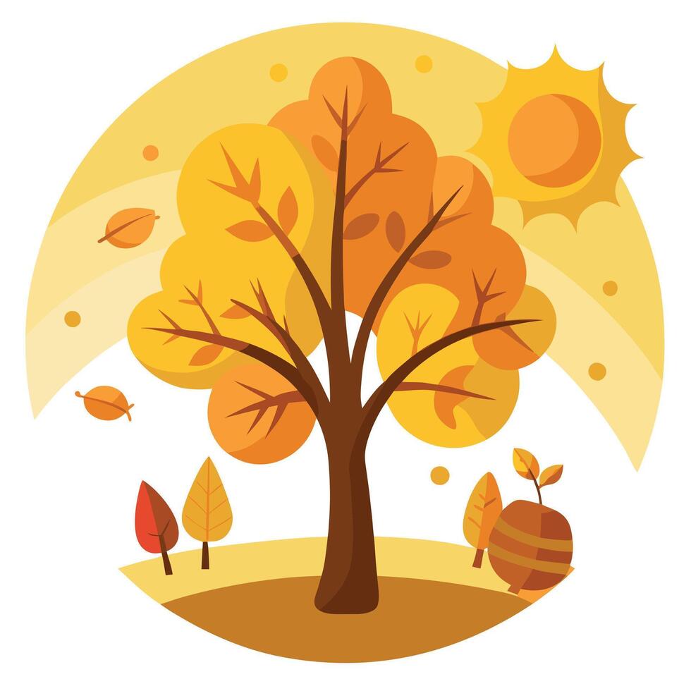 Autumn tree illustration vector