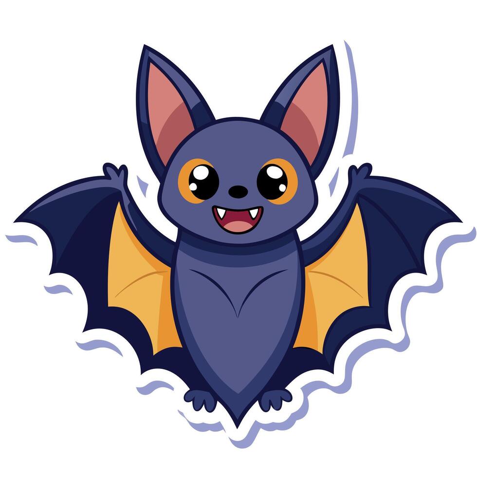 A cartoon bat with a smile on its face vector