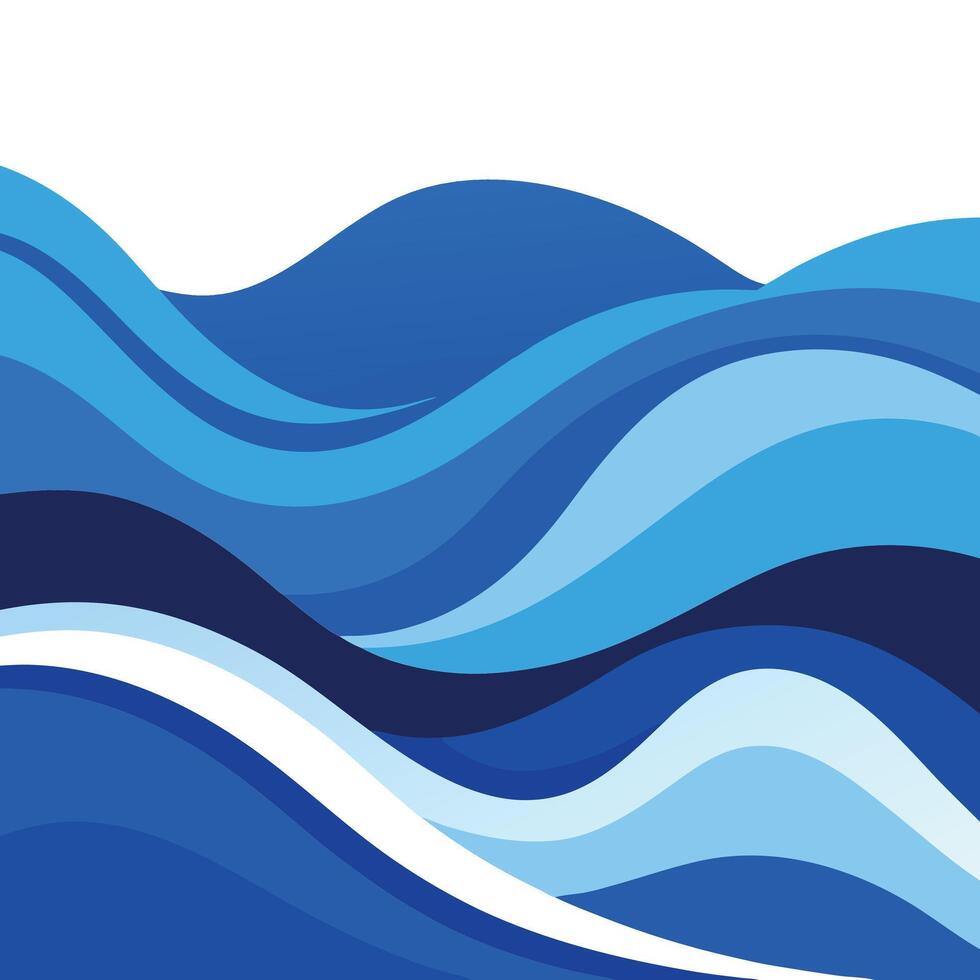 A blue and white abstract wave pattern vector