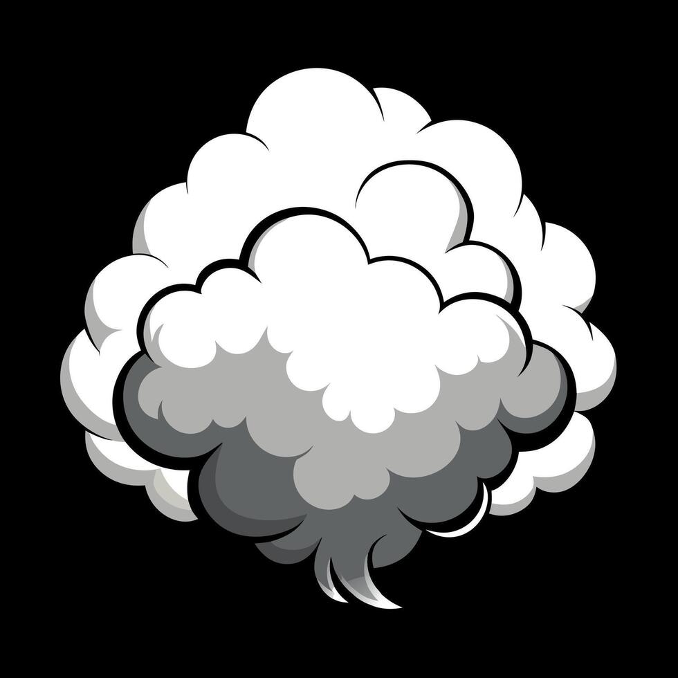 A cartoon cloud on a black background vector